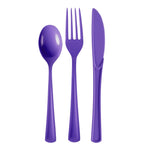 Purple Cutlery Combo Set | 50 Forks 50 Spoons And 50 Knives