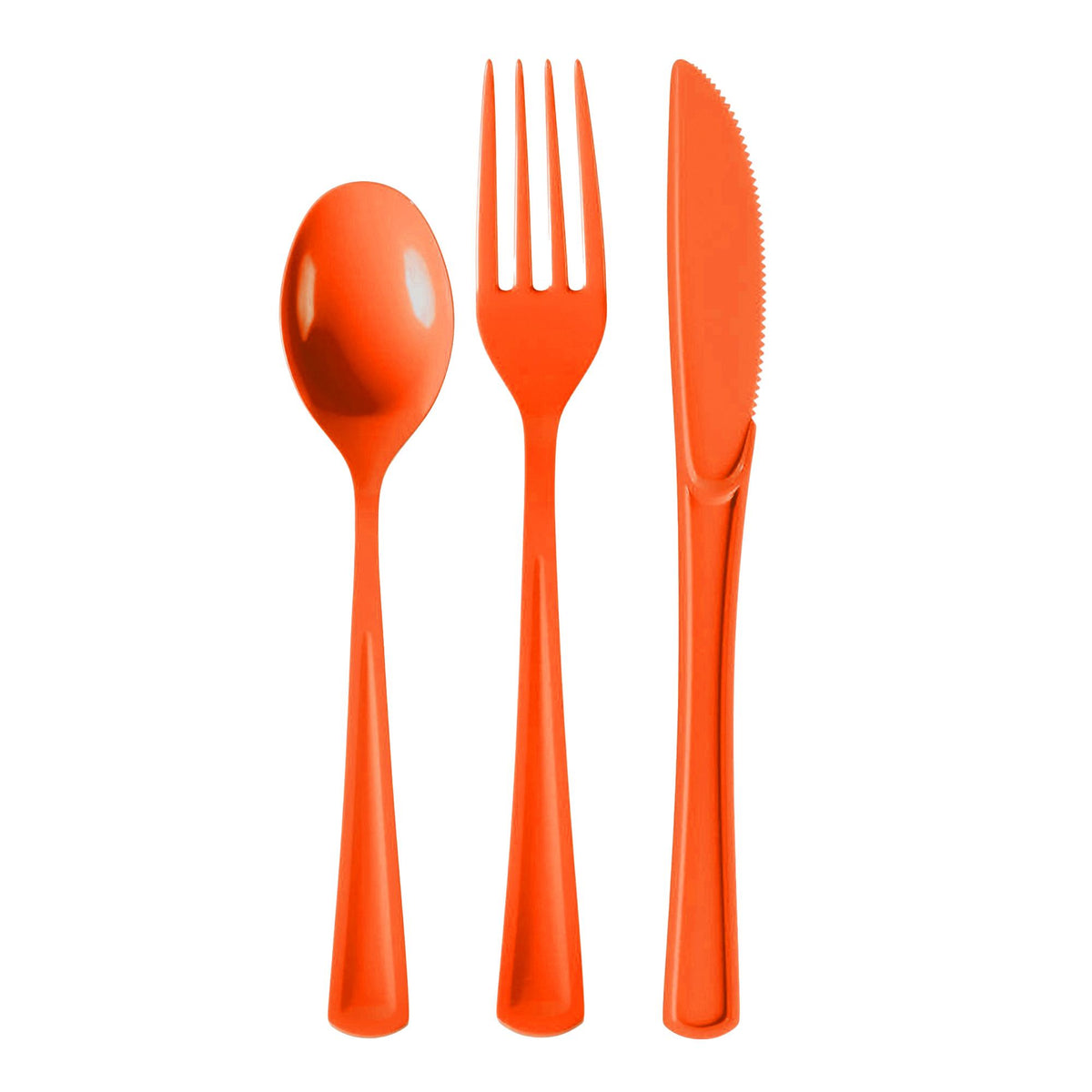 Orange Cutlery Combo Set | 50 Forks 50 Spoons And 50 Knives