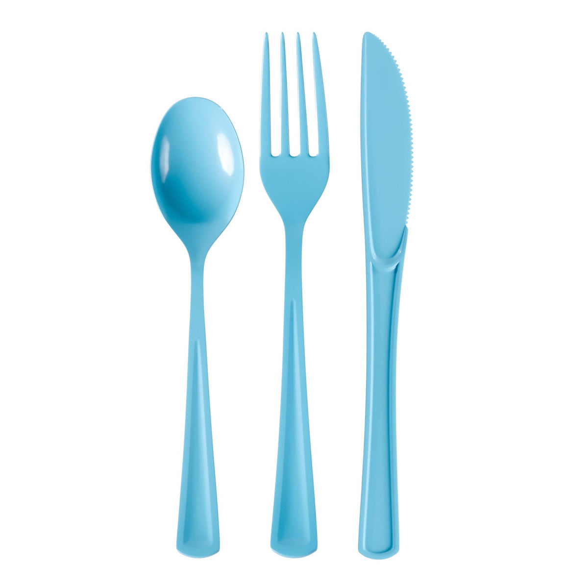 Light Blue Cutlery Combo Set | 50 Forks 50 Spoons And 50 Knives