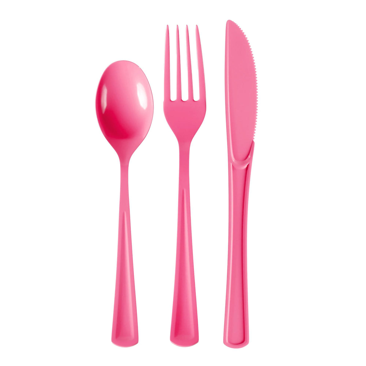 Hot Pink Cutlery Combo Set | 50 Forks 50 Spoons And 50 Knives