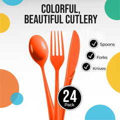 Orange Cutlery Combo Pack | 24 Count