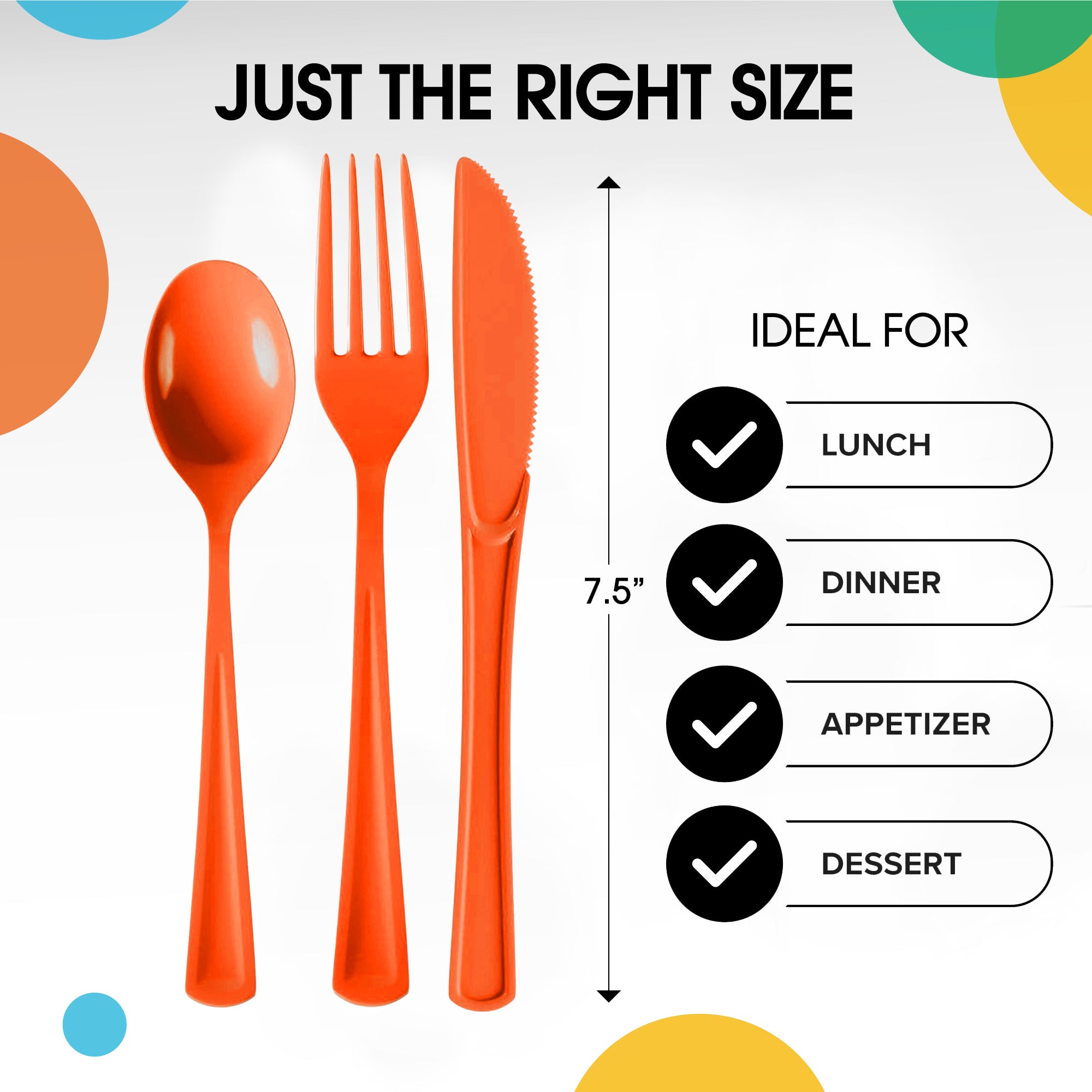 Orange Cutlery Combo Pack | 24 Count