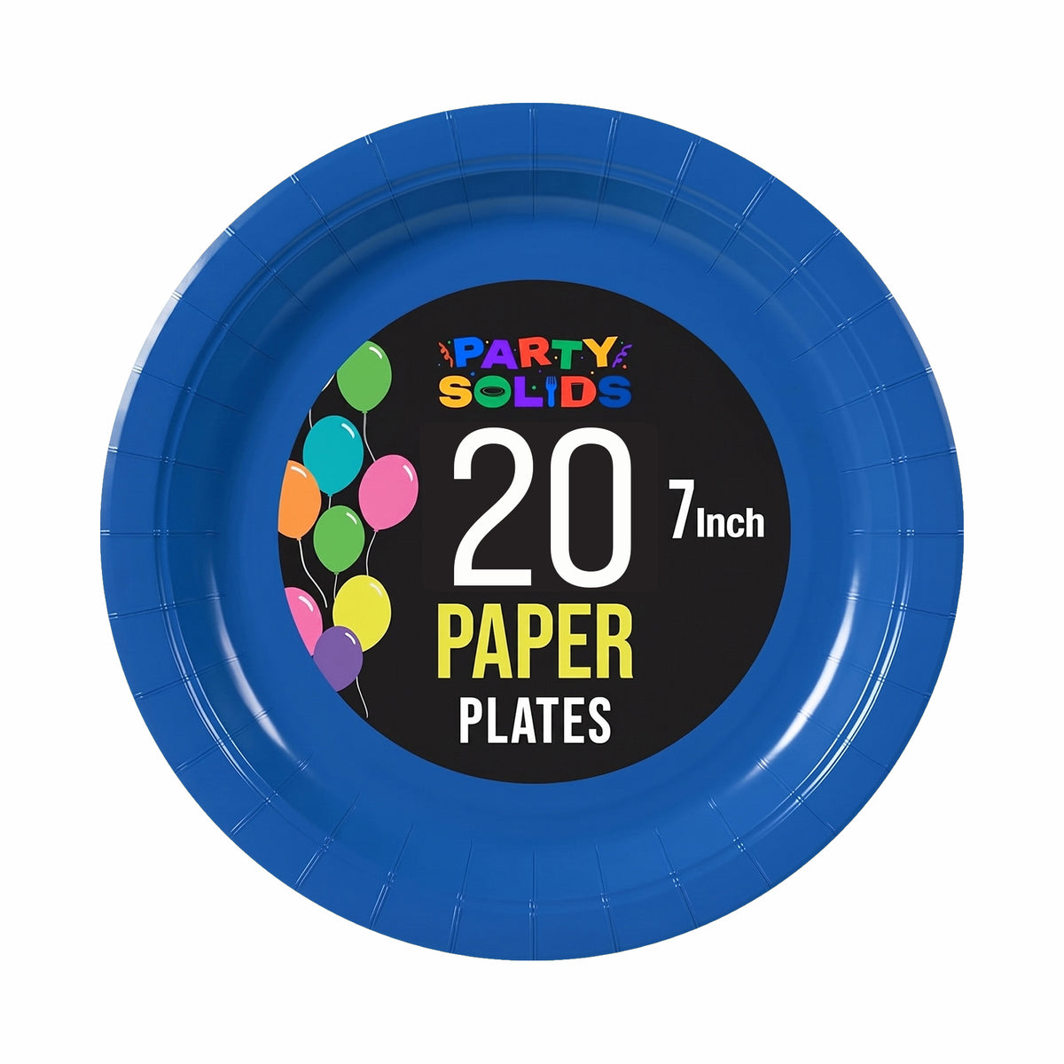 7 In. Dark Blue Paper Plates - 20 Ct.