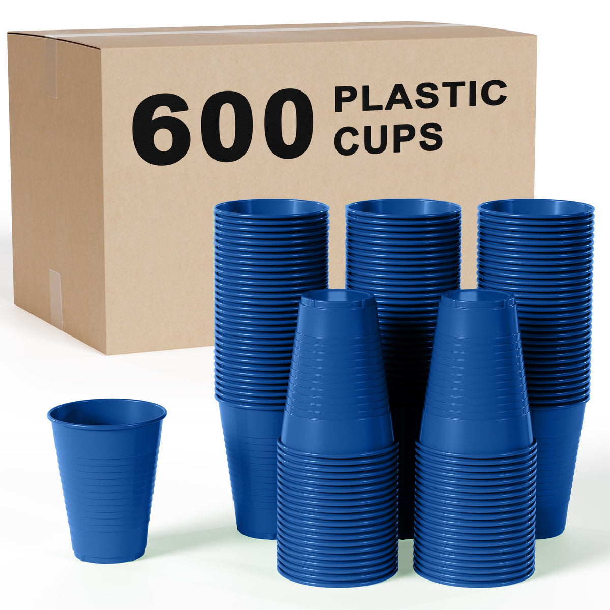 12 Oz. Dark Blue Plastic Cups | Case of 600