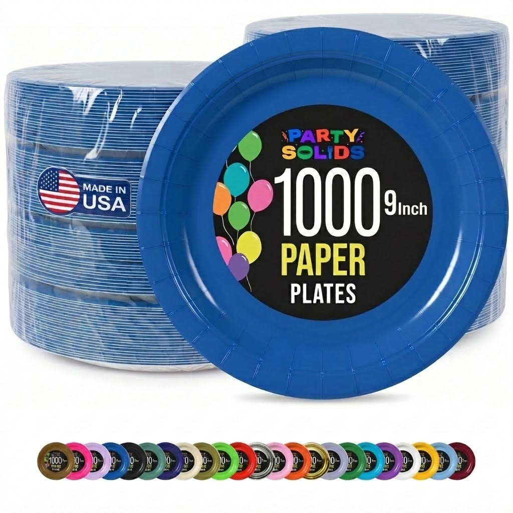 9 in. Dark Blue Paper Plates | Case of 1000