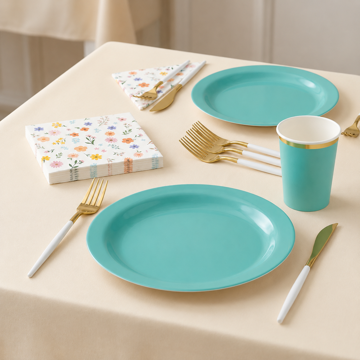 117 Pcs Mint Easter Bloom Party Kit - For 20 Guests