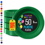 9 in. Emerald Green Plastic Plates | 50 Count