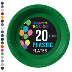 10 in. Emerald Green Plastic Plates | 20 Ct.