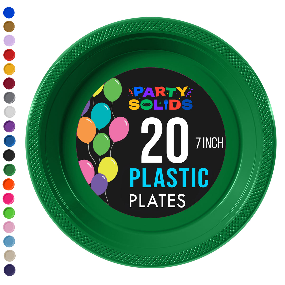 7 in. Emerald Green Plastic Plates | 20 Ct.