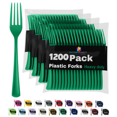 Heavy Duty Emerald Green Plastic Forks | Case of 1200