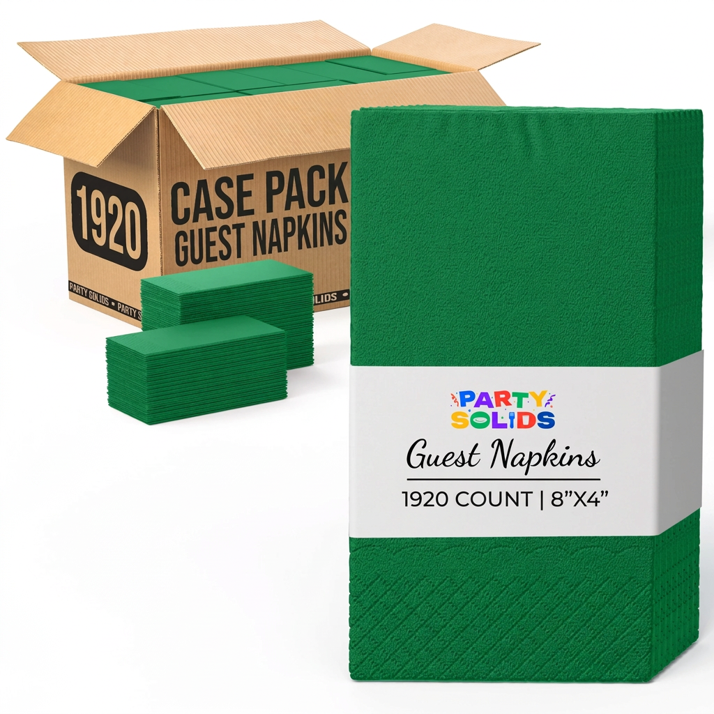 Emerald Green Guest Towel Napkins | 1920 Count Case