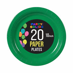 10 In. Emerald Green Paper Plates - 20 Ct.