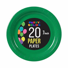 7 In. Emerald Green Paper Plates - 20 Ct.