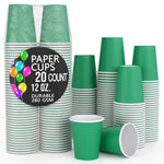 12 Oz. Emerald Green Paper Cups | 20 Count