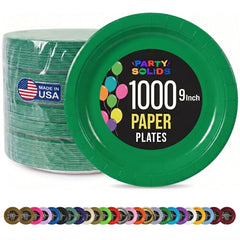 9 in. Emerald Green Paper Plates | Case of 1000