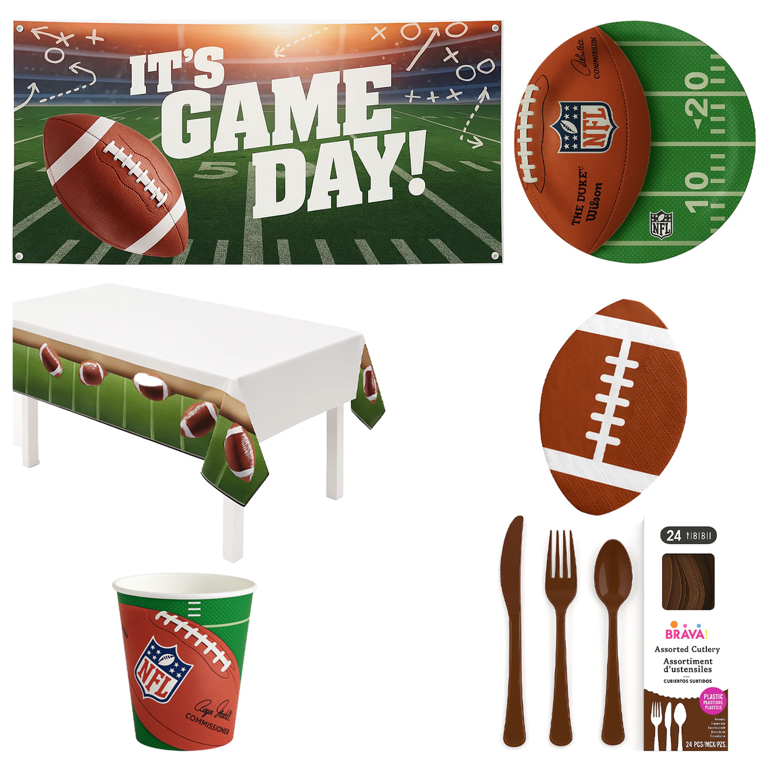 Football Birthday Party Base Kit - For 8 Guests