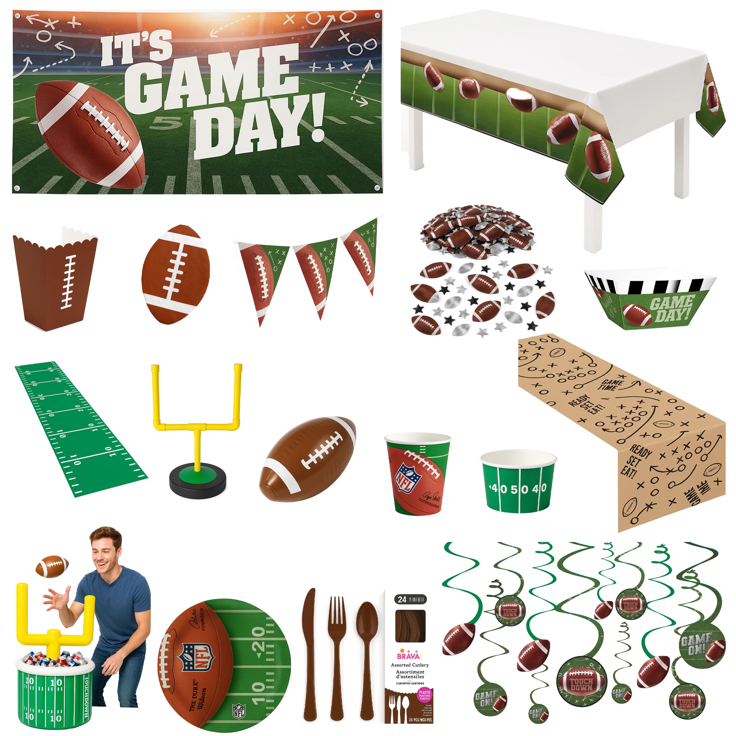 Football Birthday Party Deluxe Kit - For 8 Guests