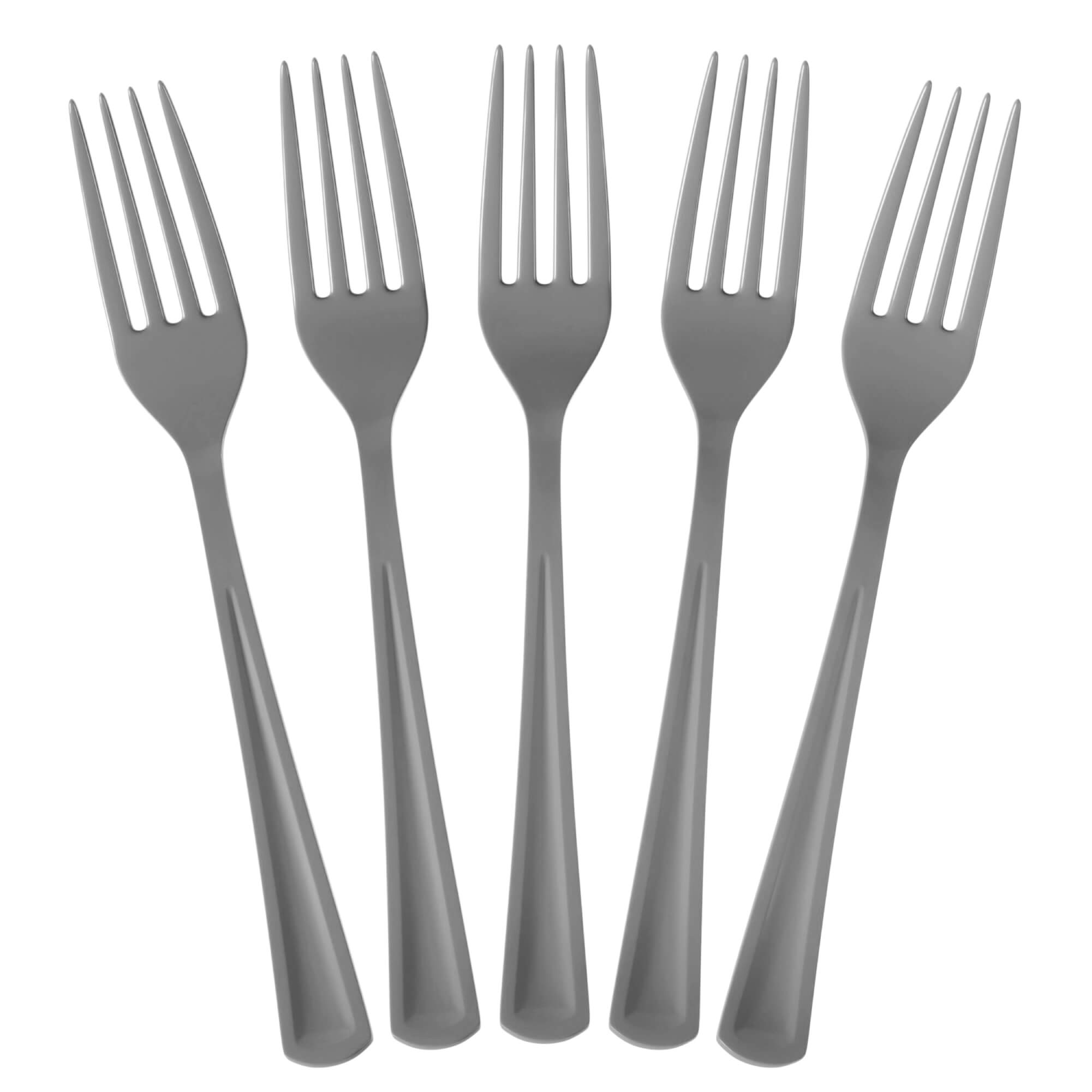 Heavy Duty Silver Plastic Forks | 50 Count