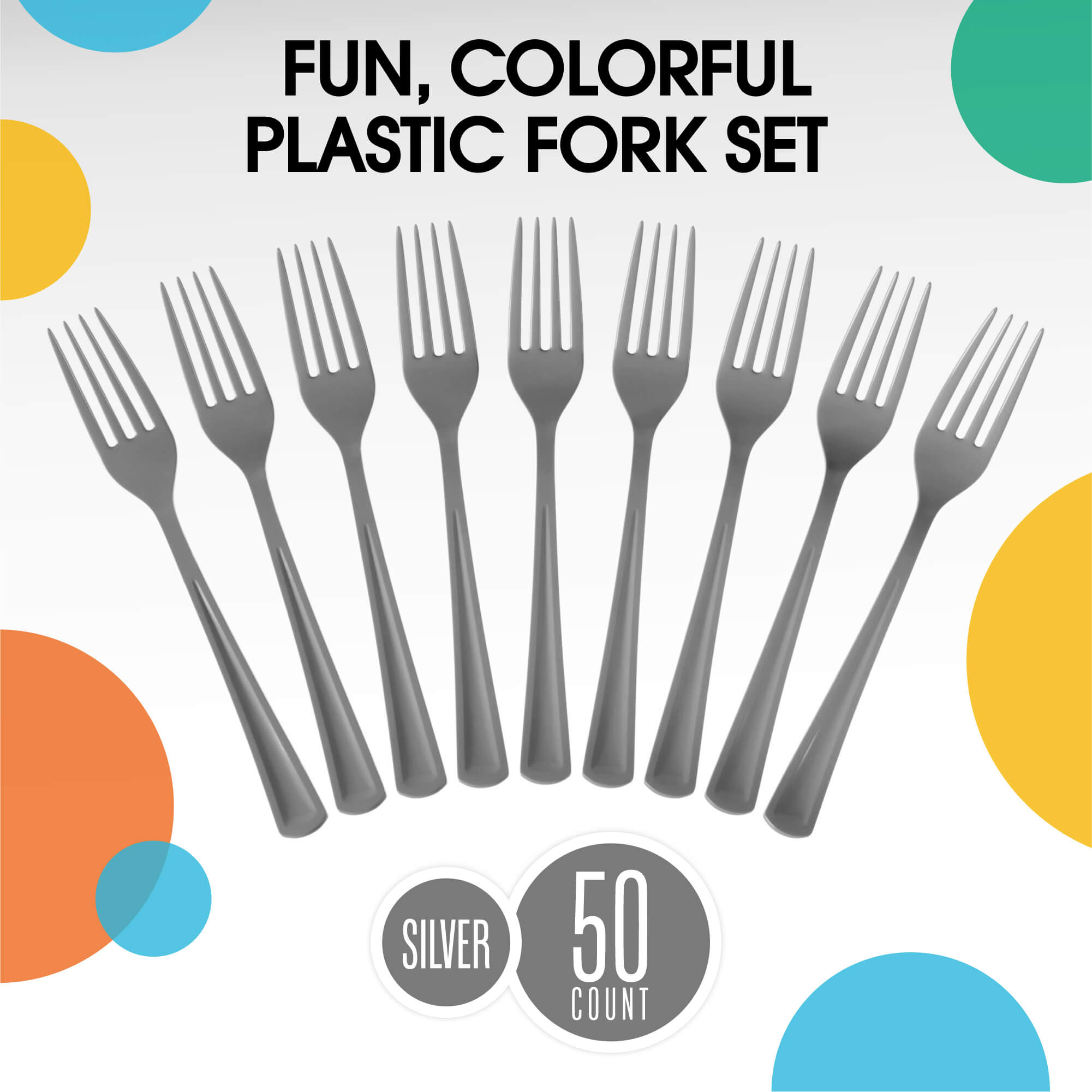 Silver Plastic Forks | 25 Count