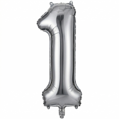 Silver Foil Number 1 Balloon