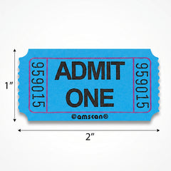 Blue "Admit One" Ticket Roll - 1000 Pairs
