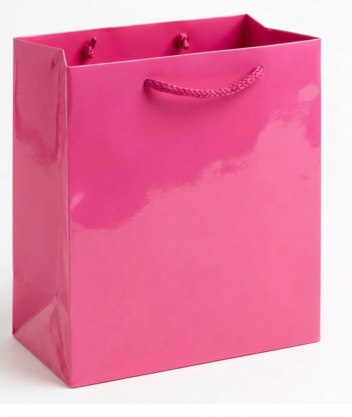 Glossy Bright Pink Gift Bag - Medium Size