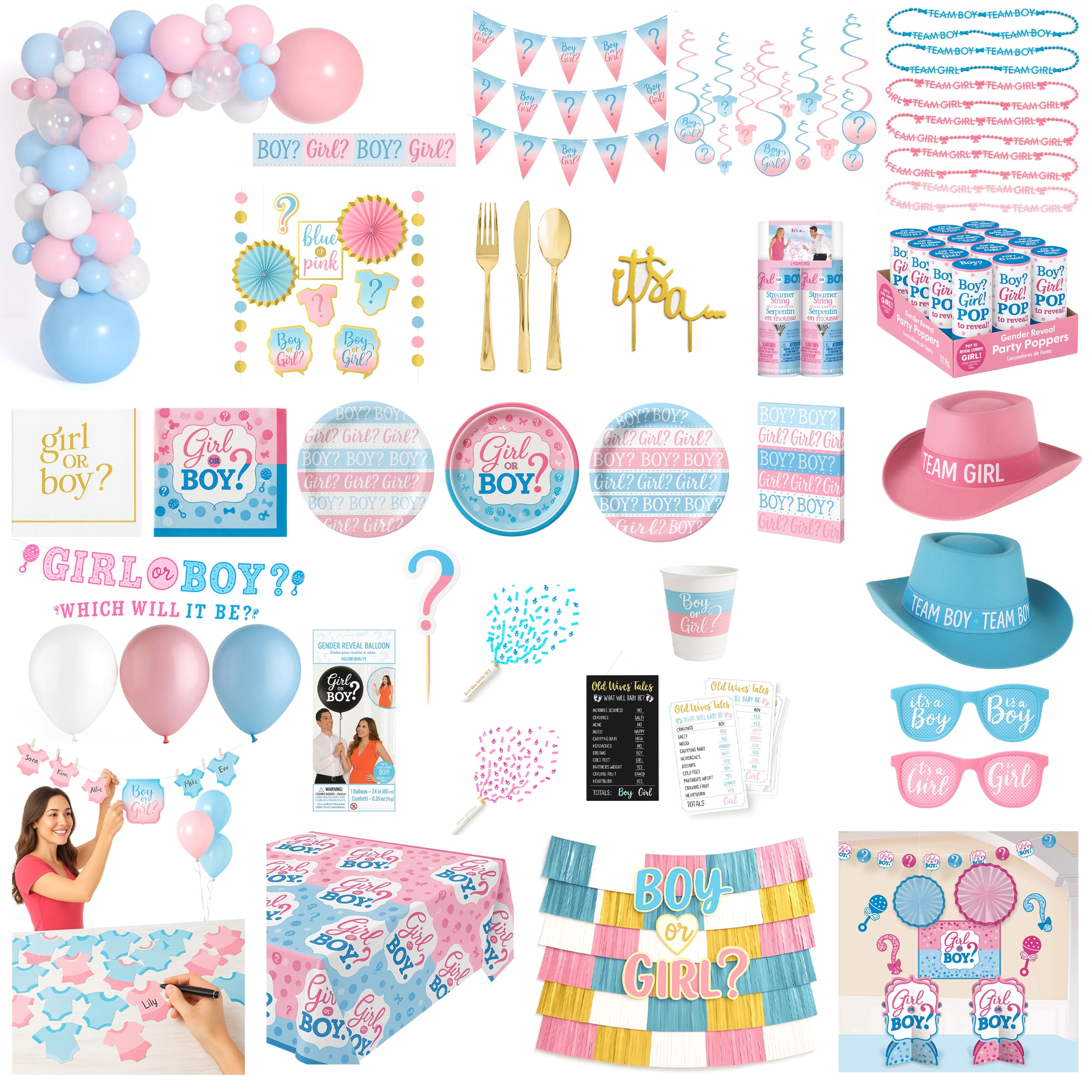 Gender Reveal Party Deluxe Kit - For 8 Guests