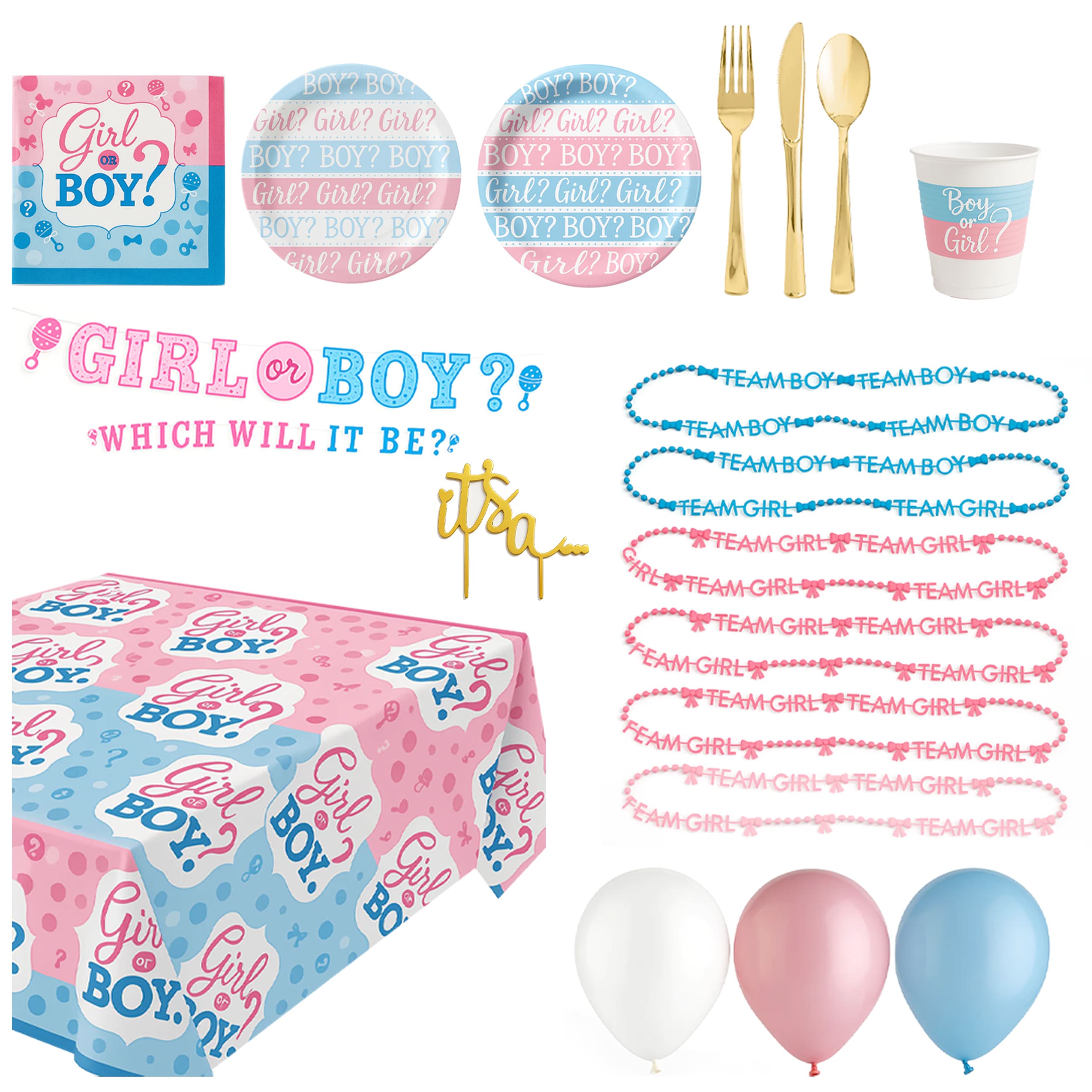 Gender Reveal Party Mid Kit - For 8 Guests