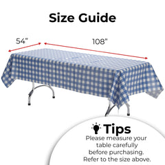 Blue Gingham Plastic Table Covers | 6 Pack