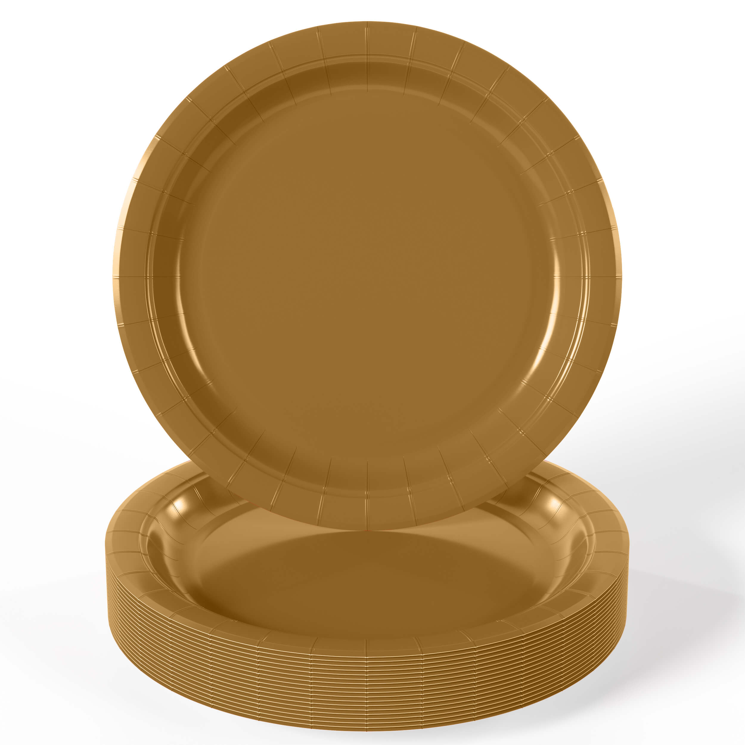 7 In. Gold Paper Plates | 100 Count