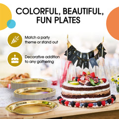 7 In. Reflective Gold Paper Plates - 20 Ct.