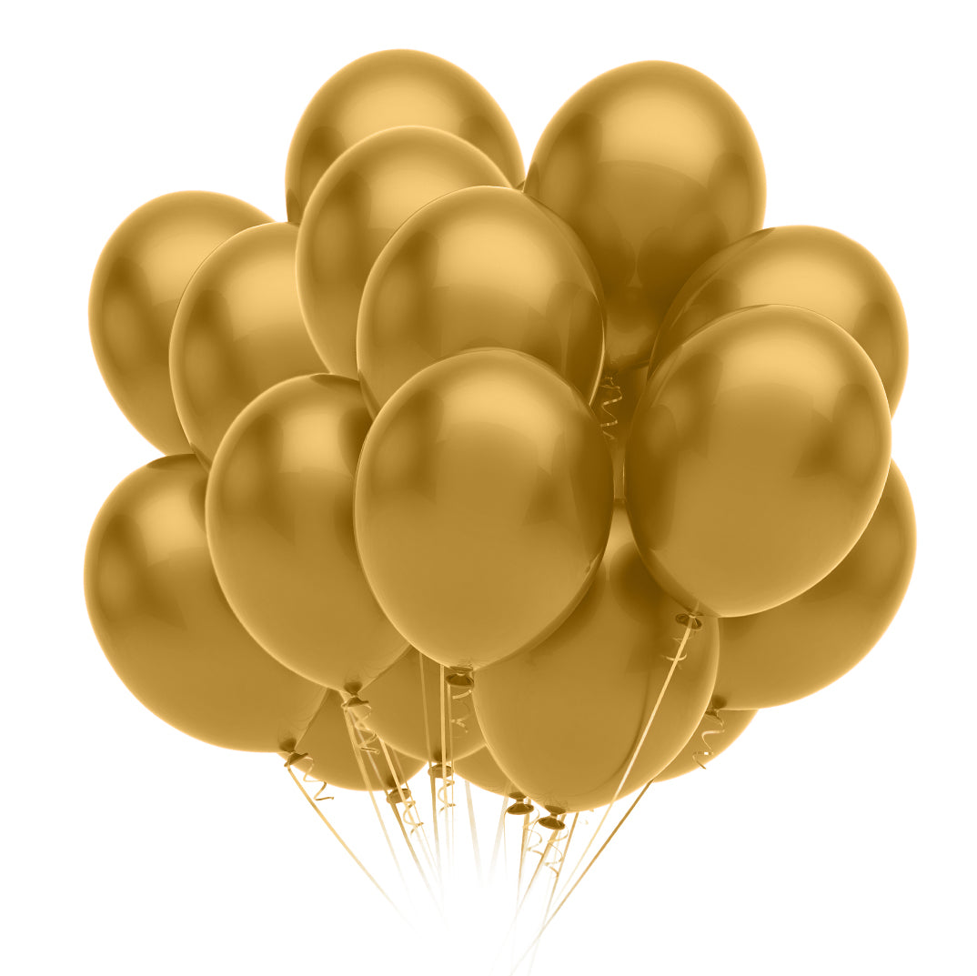 9 In. Gold Pearlized Latex Balloons | 20 Count