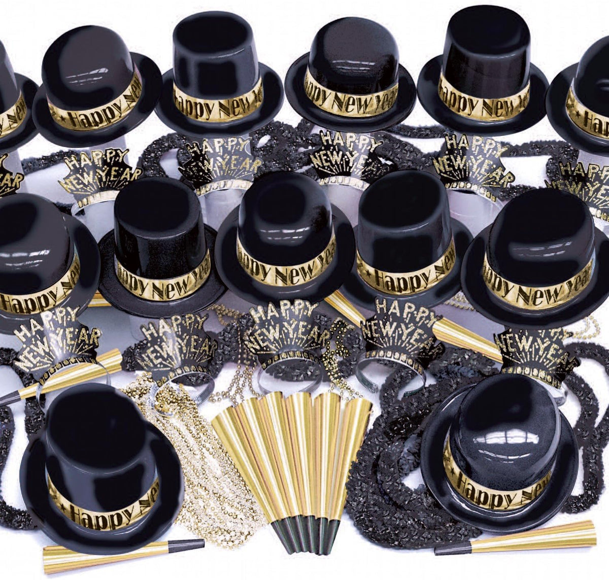 Happy New Years Gold Showboat Party Kit For 100