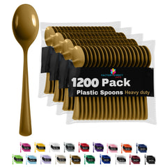 Heavy Duty Gold Plastic Spoons | Case of 1200