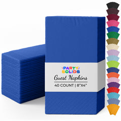 Dark Blue Guest Towel Napkins | 8 in. x 4 in. | 40 Ct.
