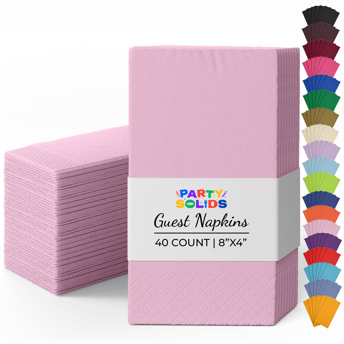 Pink Guest Towel Napkins | 8 in. x 4 in. | 40 Ct.