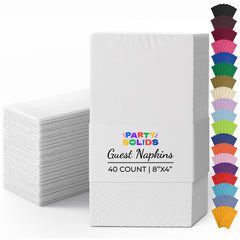 White Guest Towel Napkins | 8 in. x 4 in. | 40 Ct.
