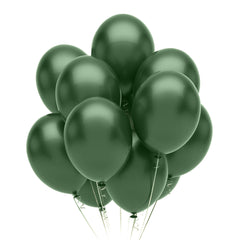 12 In. Hunter Green Pearlized Latex Balloon | 10 Count