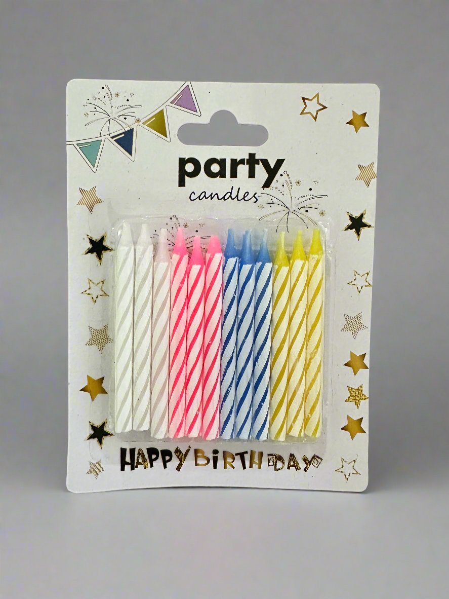 24 Assorted Color Birthday Candles - 12 Ct Case