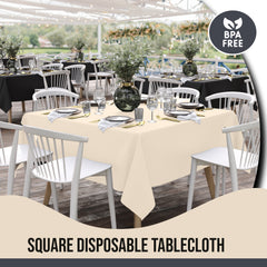 Premium Square Ivory Table Cover 70" x 70" | 1 Pack