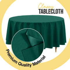 Premium Round Dark Green Plastic Table Cover | 84 in.
