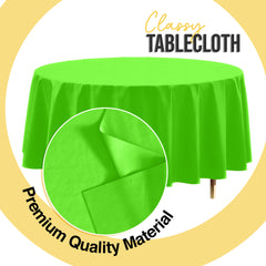 Premium Round Lime Green Plastic Table Covers | 12 Pack | 84 in.