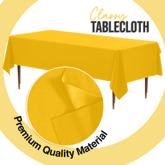 Premium Yellow Plastic Table Covers | 6 Pack | 54 in. x 108 in.
