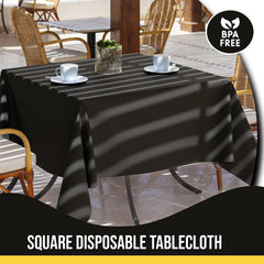 Premium Square Black Table Cover 52" x 52" | 1 Pack