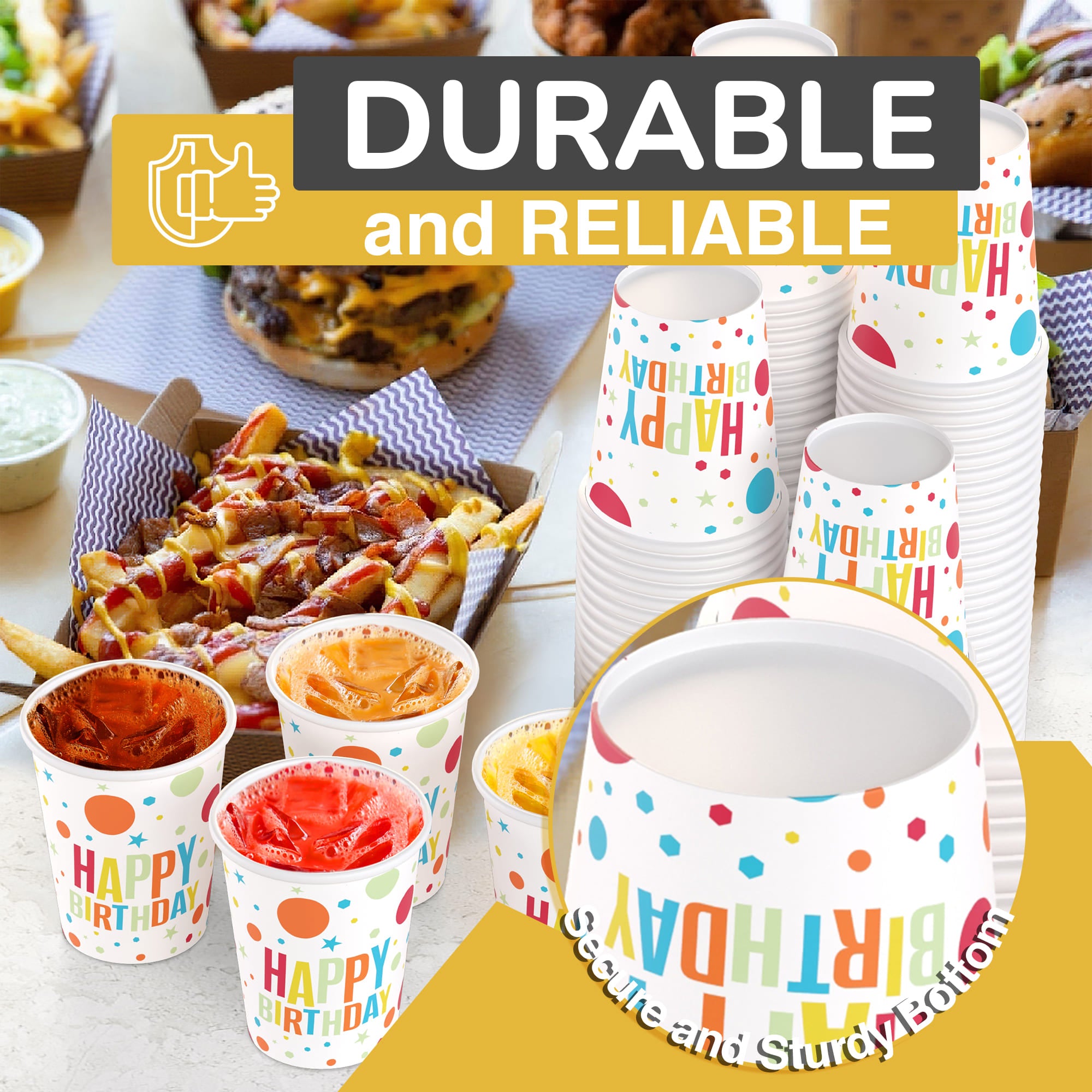 9 oz. Birthday Print Paper Cups - 50 Ct.