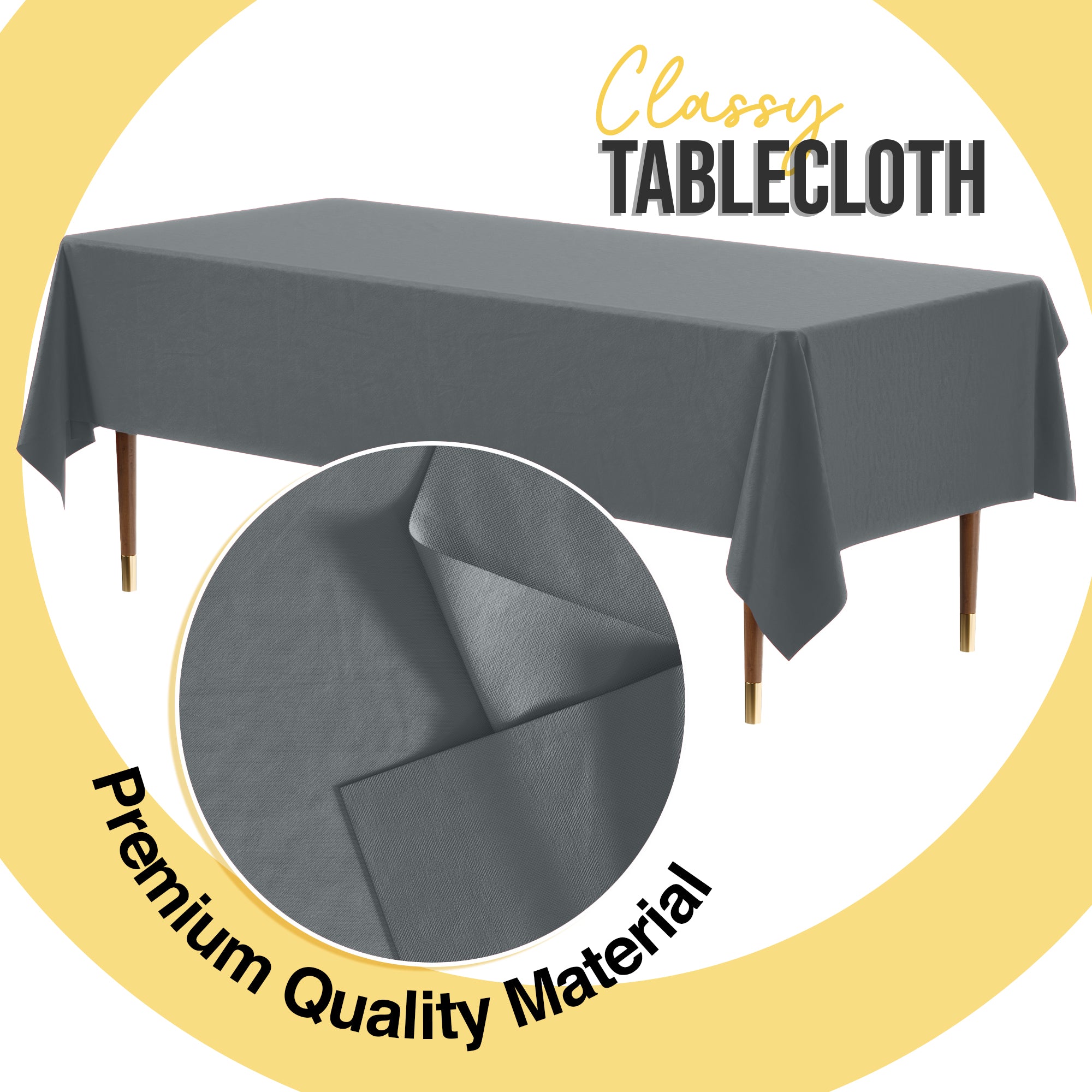 Premium Silver Plastic Table Cover | 54 in. x 108 in.