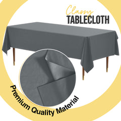 Premium Silver Plastic Table Cover | 54 in. x 108 in.