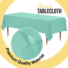Premium Mint Plastic Table Covers | 6 Pack | 54 in. x 108 in.