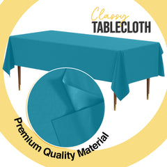 Premium Turquoise Plastic Table Covers | 6 Pack | 54 in. x 108 in.