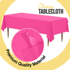 Premium Cerise Plastic Table Covers | 6 Pack | 54 in. x 108 in.